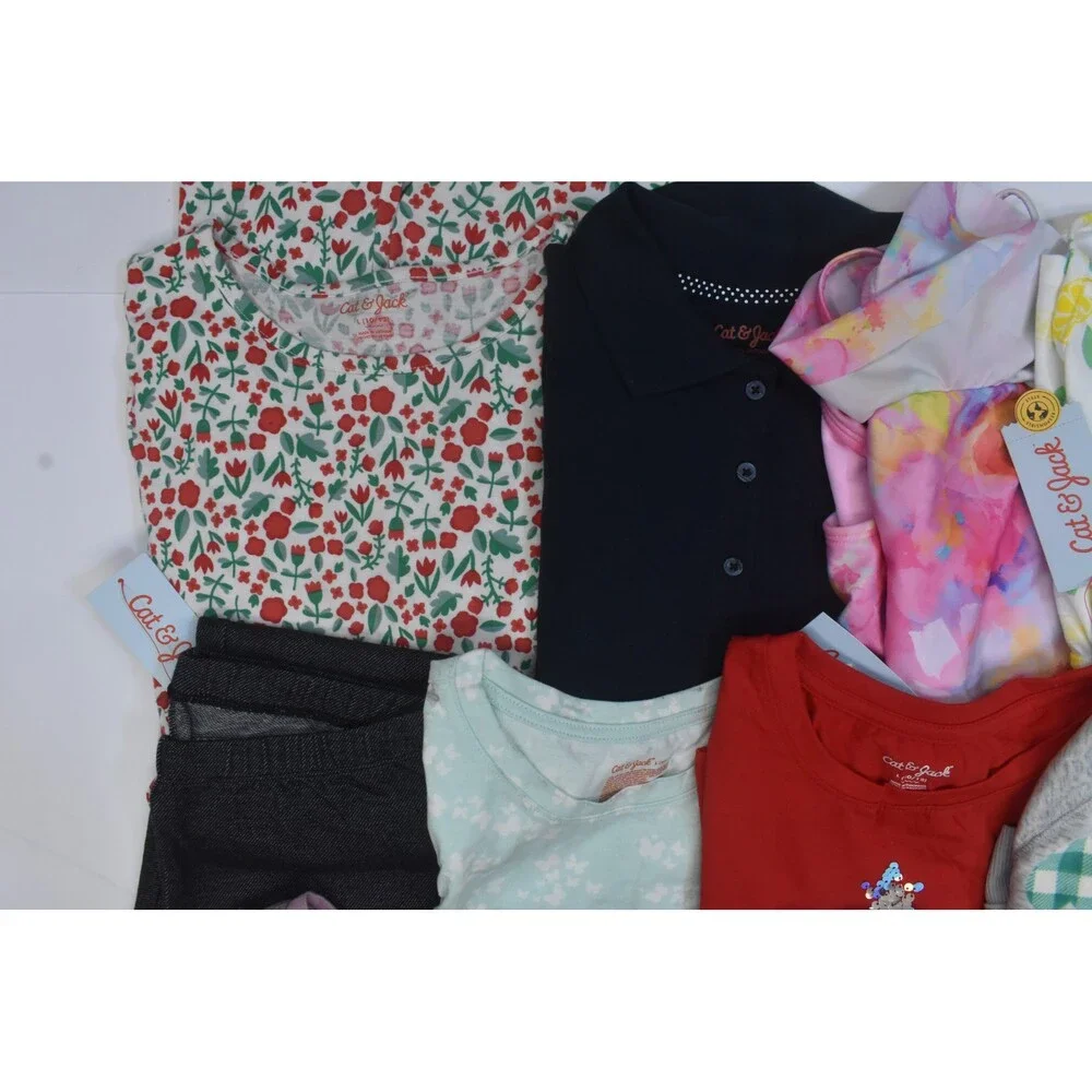 Cat & Jack Buk Lot Of 11 Girls Size 10/12 Mixed Season Tops Bottoms Dresses